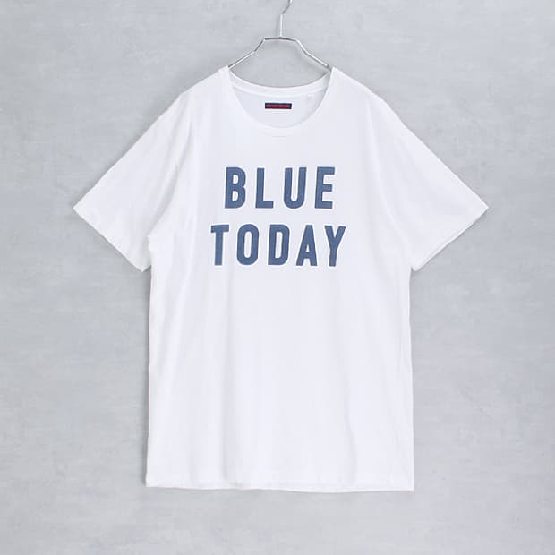 BLUE/BLUE _ crew neck print tee