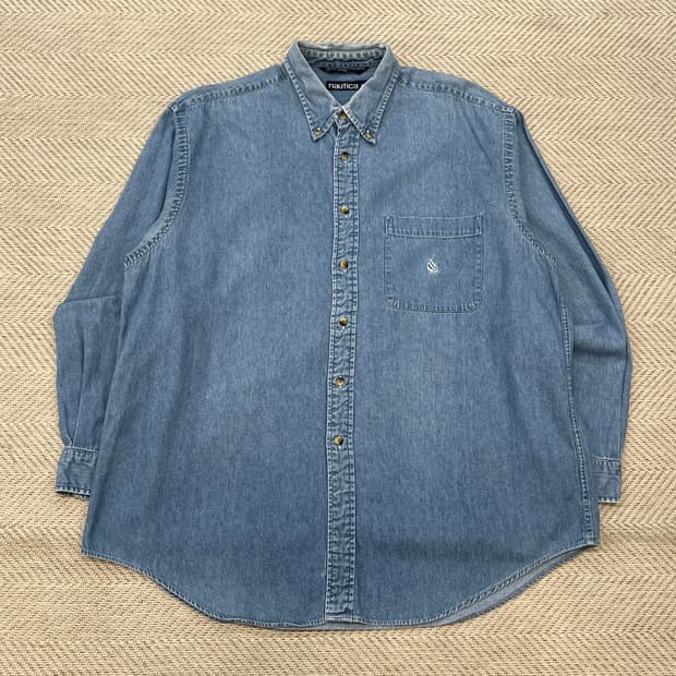 노티카 오버핏 데님 셔츠 r3142