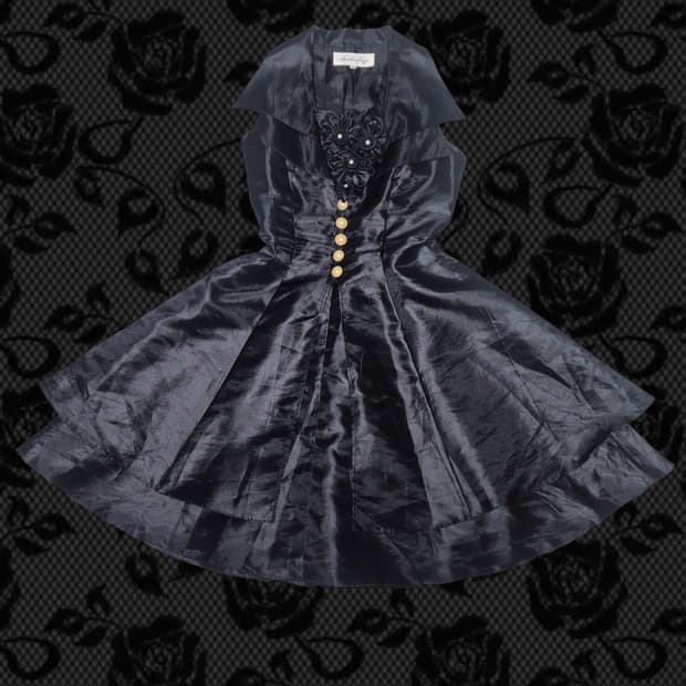 로맨틱고딕 고스펑크 미사깔 세라깔 미디 블랙 원피스 코르셋드레스