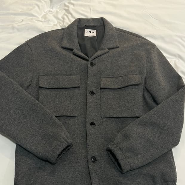 [L] 자라 울 그레이 포켓 자켓