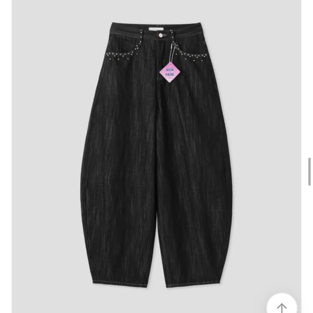 흑청 스터드 와이드 데님