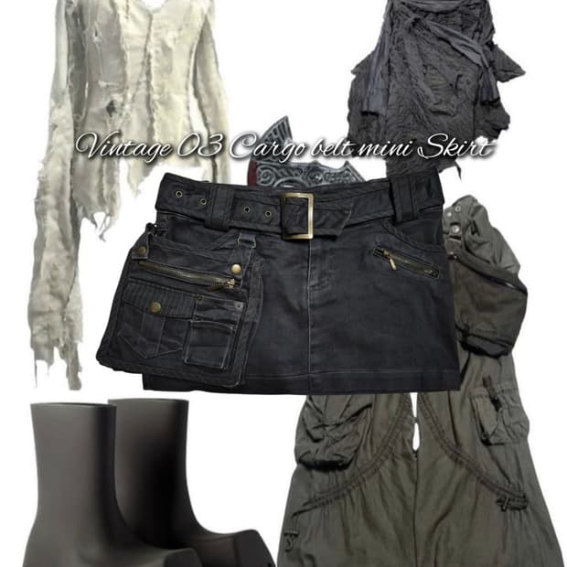 Vintage 03 Cargo belt mini Skirt
