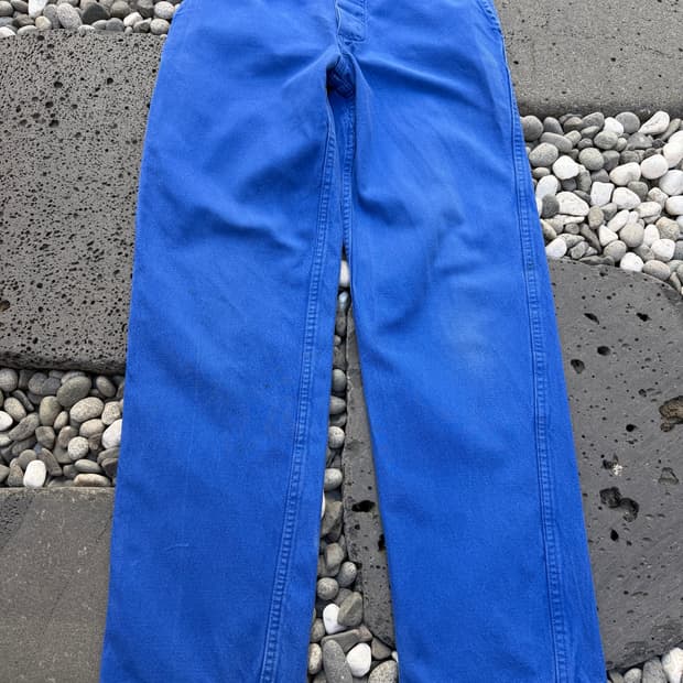 1970s VINTAGE WASHED BLUE FRENCH 프렌치워크팬츠
