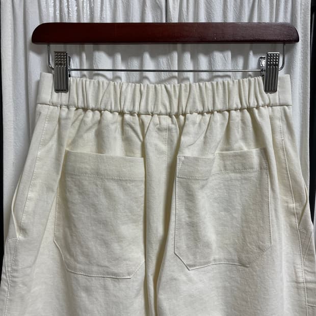 라벨 아카이브 컴피 와이드 밴딩 팬츠 (오프 화이트)