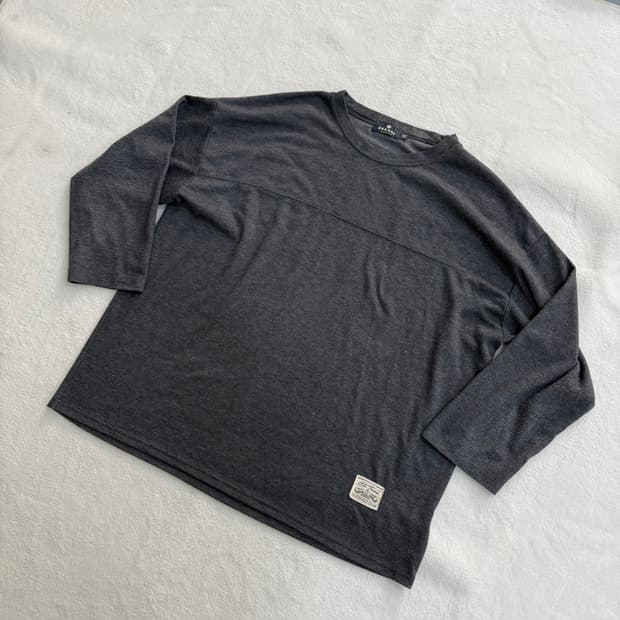 2XL 오까네 빈티지 트임 긴팔 티셔츠  0320T