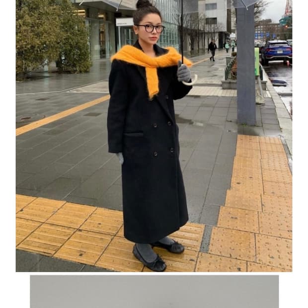 위드아웃썸머 더블롱코트 (검정)