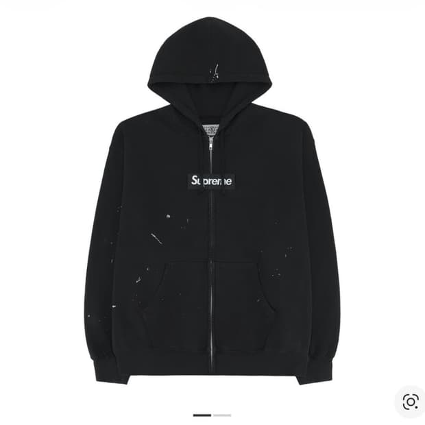 슈프림 마르지엘라 박스로고 후드집업 블랙 s