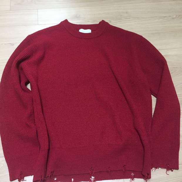 빨간색 니트