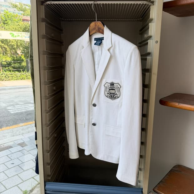 랄프로렌 크레스트 화이트 블레이저 자켓