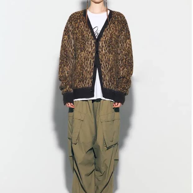 애즈이프캘리 레오파드 니트 가디