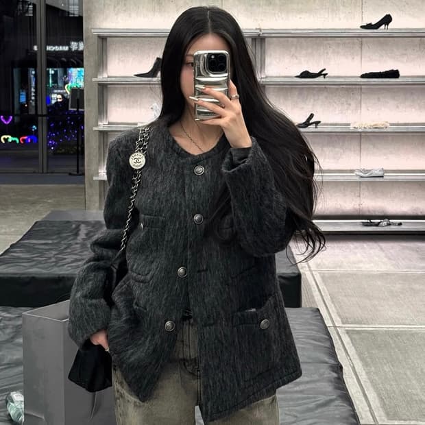 카키포인트 울 자켓 차콜