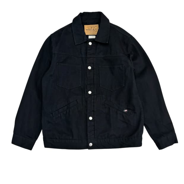 후아유 블랙 트러커 자켓