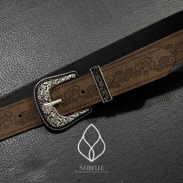 🌗 Ethnic western belt / 에스닉 음각 웨스턴 벨트
