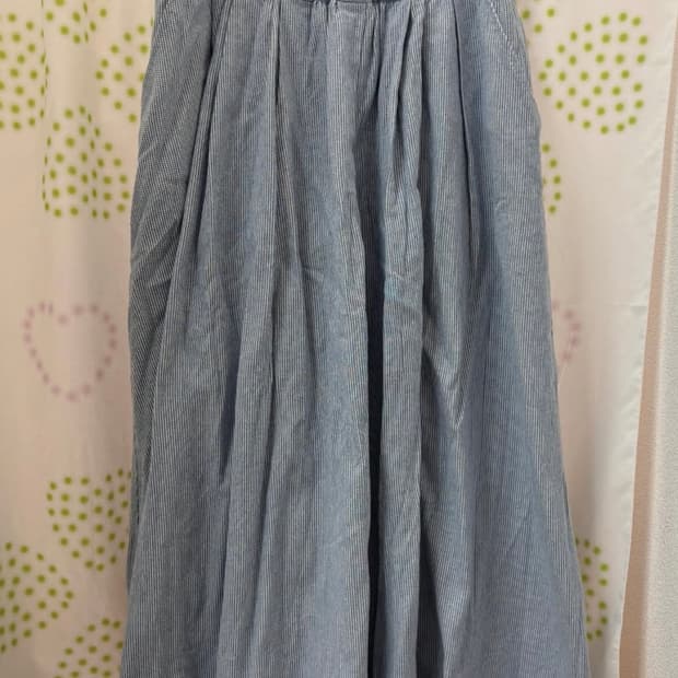 사만사모스모스 블루 스트라이프 롱스커트