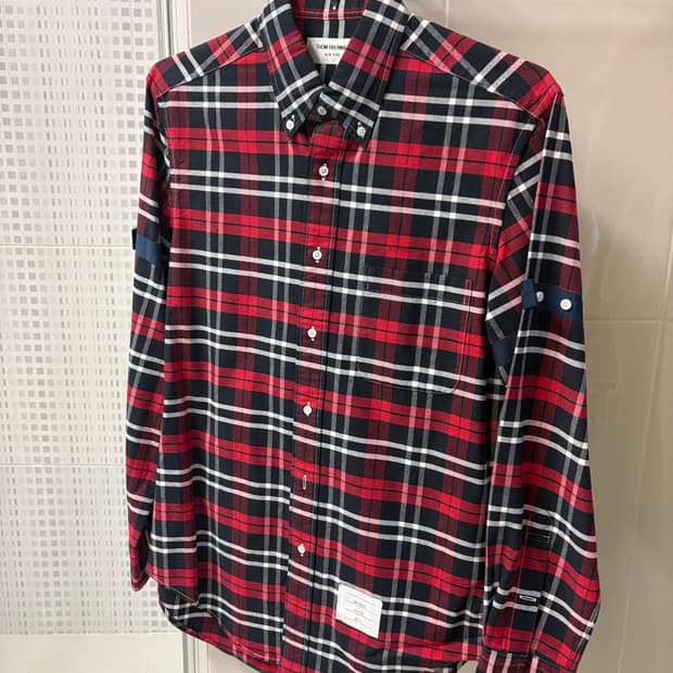 Thom Browne 레드 체크 셔츠