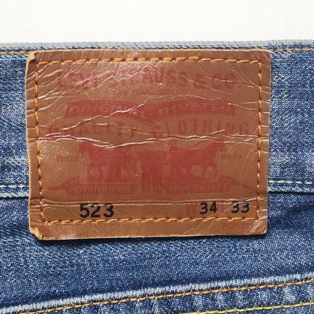 리바이스 523 스트레이트 데님 청바지 W34