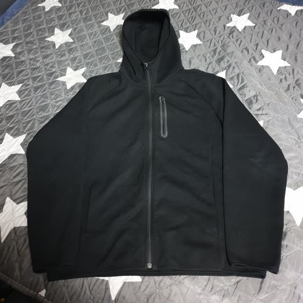 유니클로 폴리 트레이닝 후드 져지 집업 자켓 블랙 (XL)