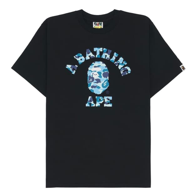 베이프 ABC 카모 컬리지 티셔츠 블랙 블루
