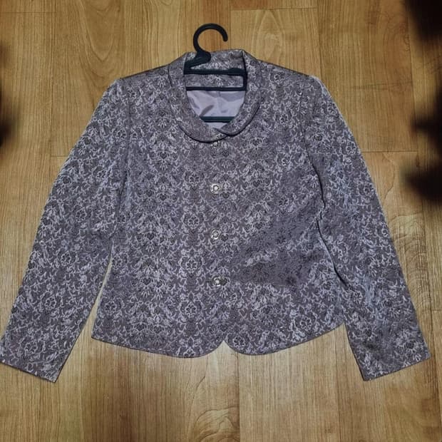 빈티지 패턴 퍼플 여성 자켓