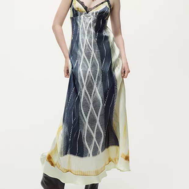 H&M 글랜마틴스 새틴 롱 드레스