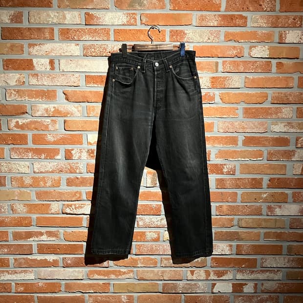 90s USA 빈티지 리바이스 501 블랙 데님 팬츠