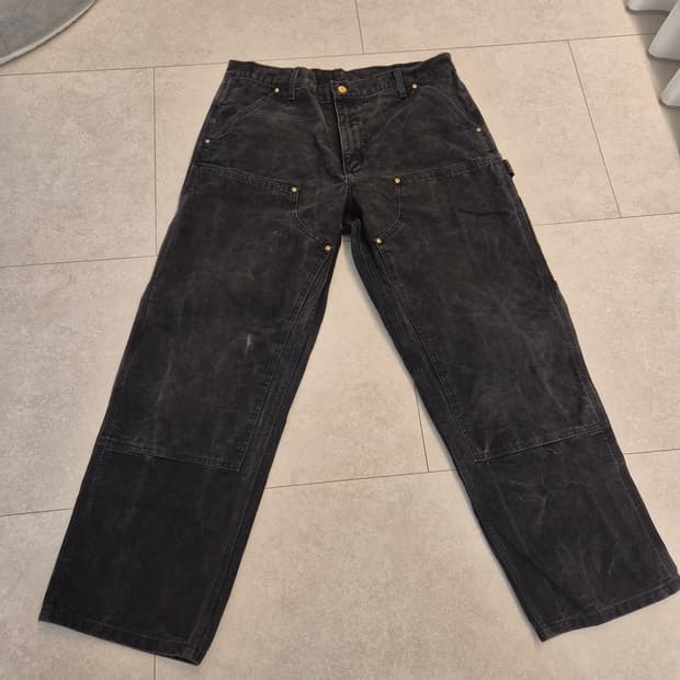 빈티지 칼하트 더블니 B01 블랙 실측34 라벨38×30