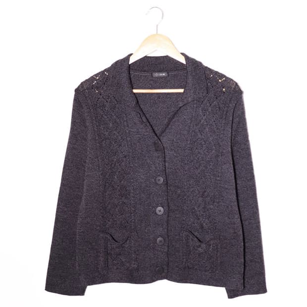 Jam Charcoal Collar Cardigan