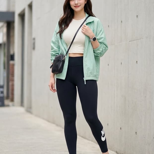 M(66). 나이키(NIKE) 스포츠웨어 빅로고 하이웨이스트 레깅스 블랙