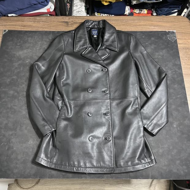 올드 갭 리얼 레더 더블 버튼 자켓