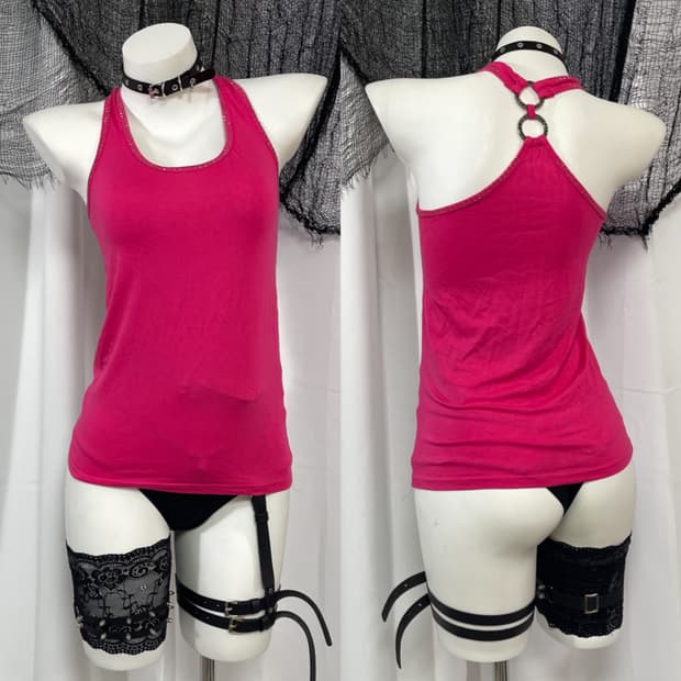 pink cubic sleeveless