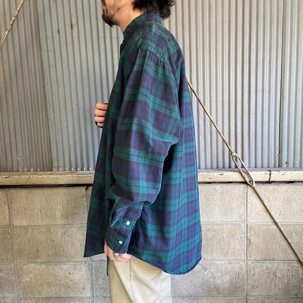 빈티지 올드갭 블랙와치 체크셔츠 - XXL
