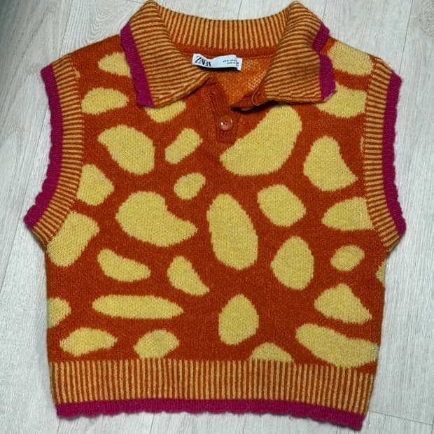 자라 자카드 호피 니트 베스트