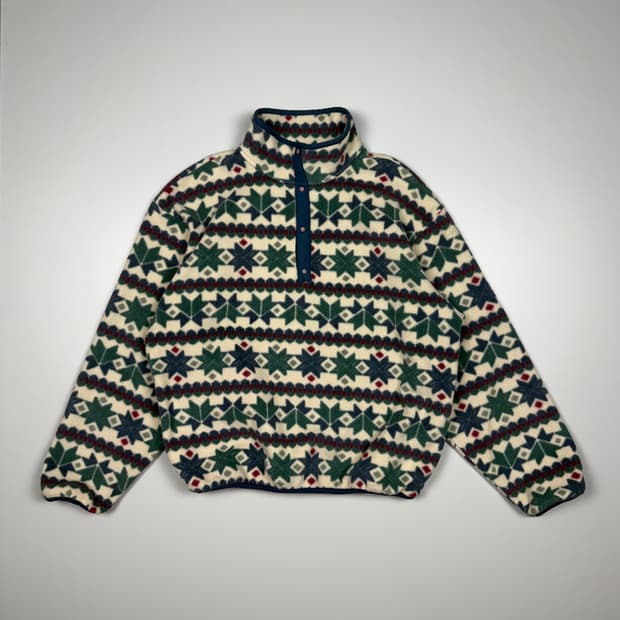 (105) 80s 엘엘빈 아즈텍 플리스 풀오버