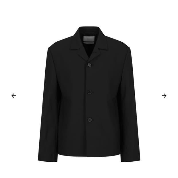 아모멘토 Oversized Wool Jacket, Black 