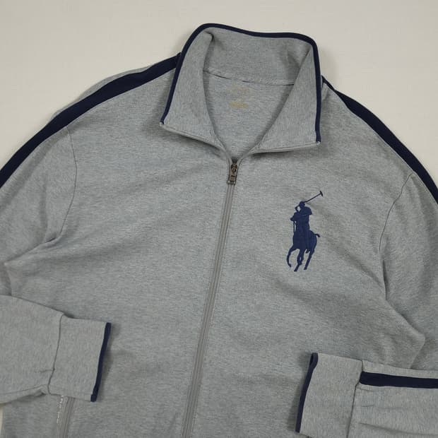 XL(105) 폴로랄프로렌 빅포니 코튼 트랙탑 그레이