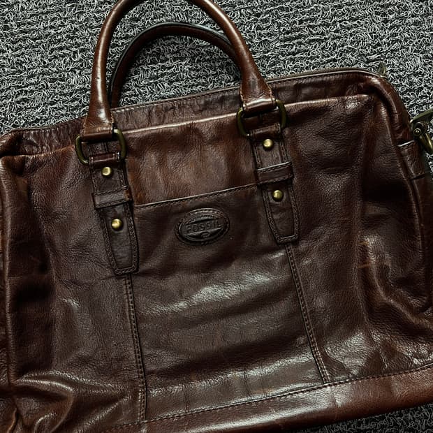FOSSIL 빈티지 카우하이드 레더 토트백 445