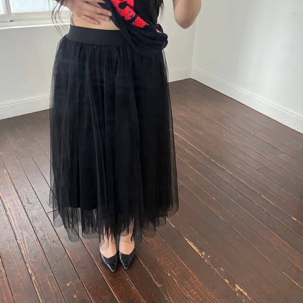 블랙 샤 스커트