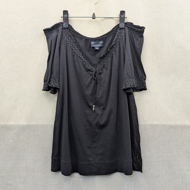 폴로진 블랙 블라우스 XL