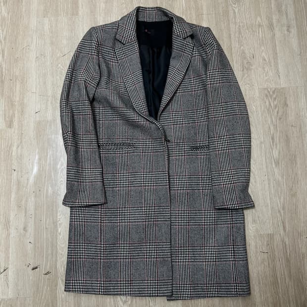 지고트 여성 모직 체크 코트 55-66 