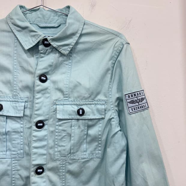 아르마니 익스체인지 와펜 린넨 셔켓