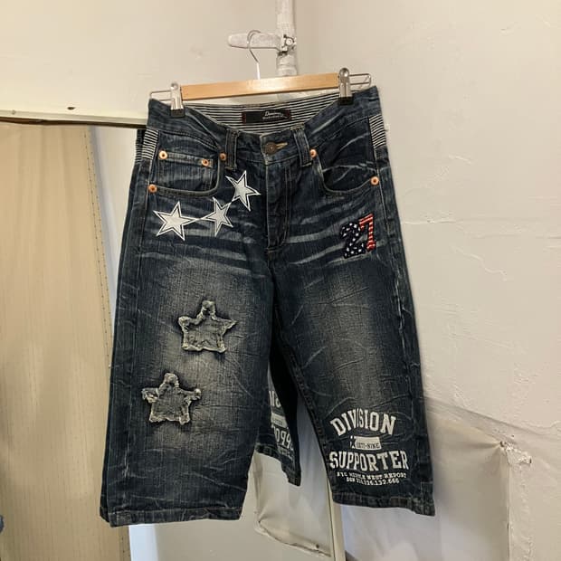 핸드메이드 패치워크 데님 쇼츠 28