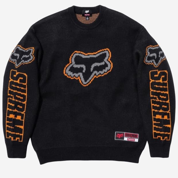 (새상품) 25FW 슈프림 x 폭스레이싱 스웨터 블랙