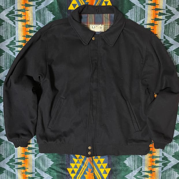L.L.Bean wool flannel lined bomber coat