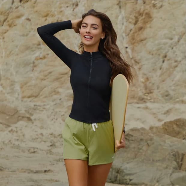 안다르 풀앤비치 집업 래쉬가드 블랙 S 55 수영복 비치웨어 지퍼 검정