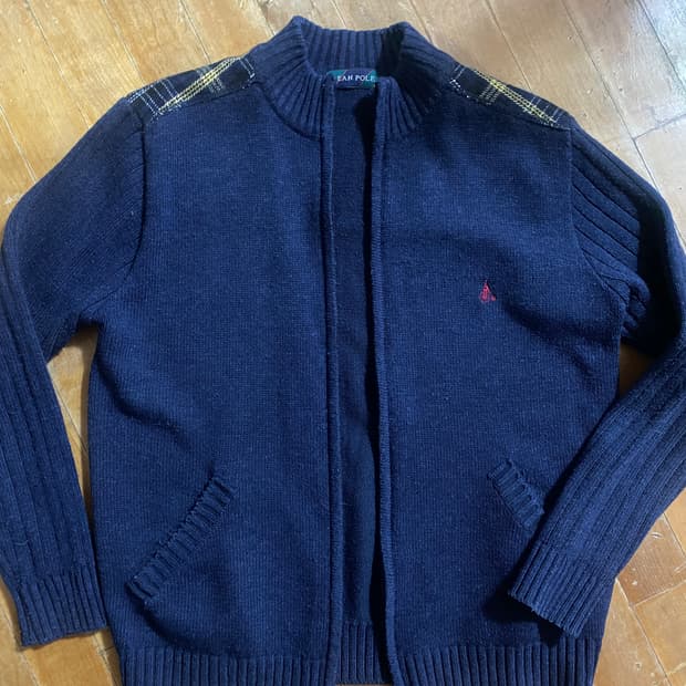 빈폴 남성 네이비 니트 집업 XL  (105)