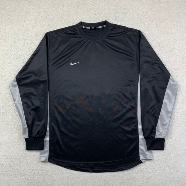00's 나이키 스우시 로고 롱슬리브 풋볼 저지 블랙 