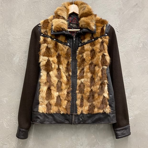 [S-M] 90s Vintage 양가죽 퍼 레더 자켓