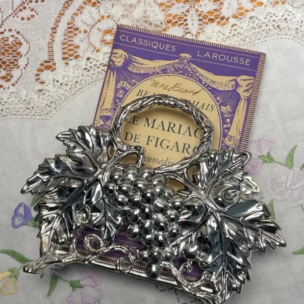 1994 빈티지 고딩거 실버플레이트 포도 냅킨홀더