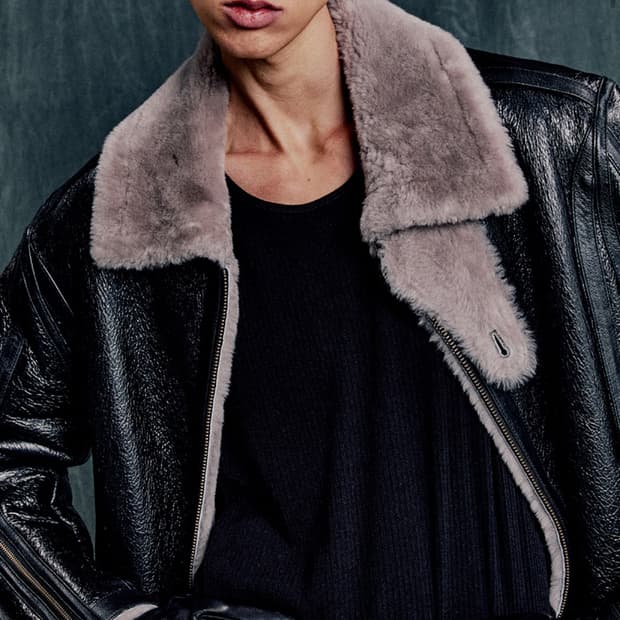 바이커 크랙 램스킨 시어링 무스탕 블랙 44size