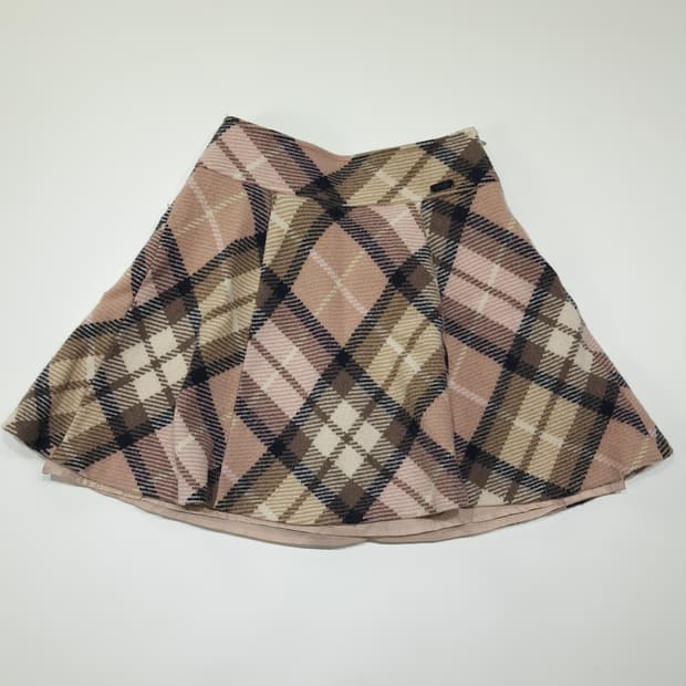 CL440 36 블루라벨 일본판 울 체크 핑크 스커트